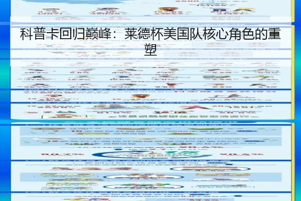 科普卡回归巅峰：莱德杯美国队核心角色的重塑